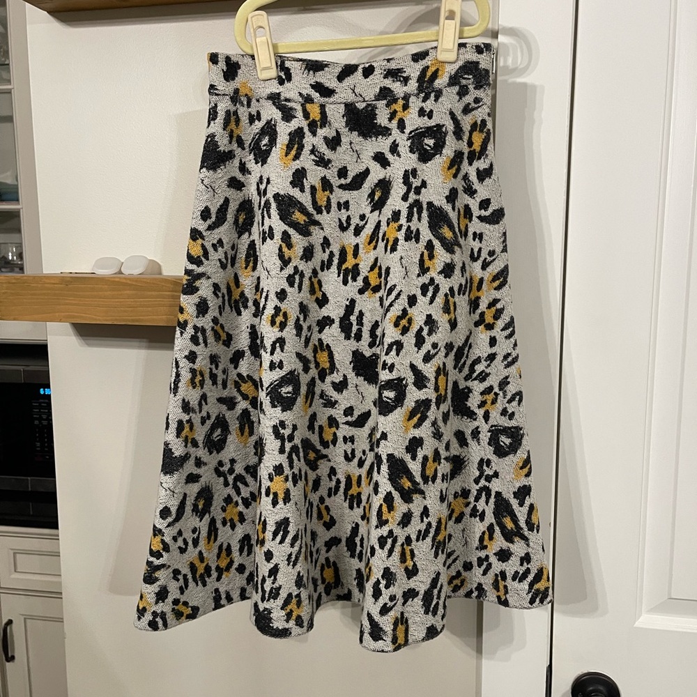 Anthro & Other Stories Leopard Skirt
